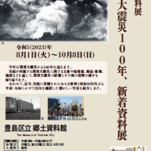 収蔵資料展
「関東大震災100年、新着資料展」